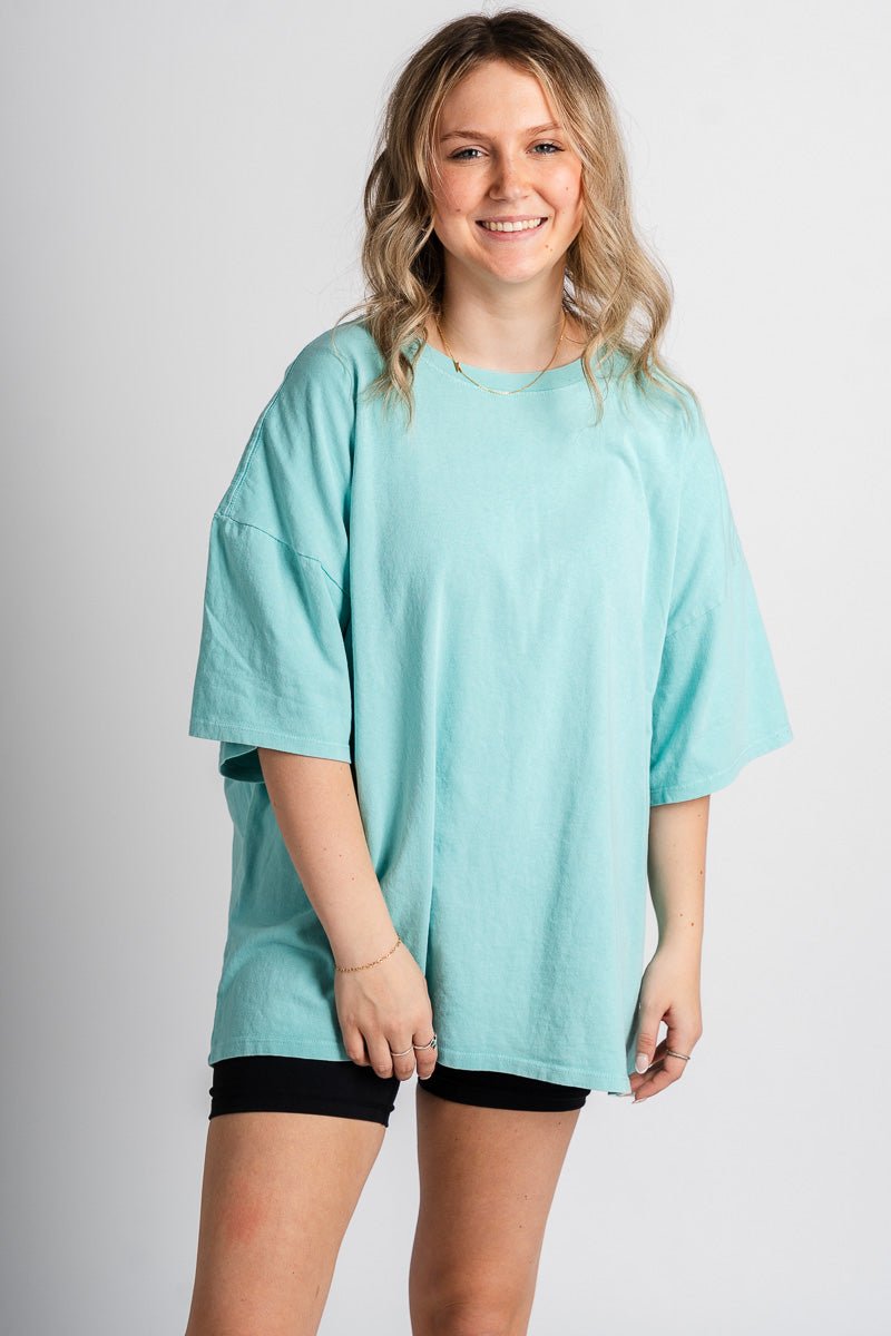 Oversized mineral tee turquoise