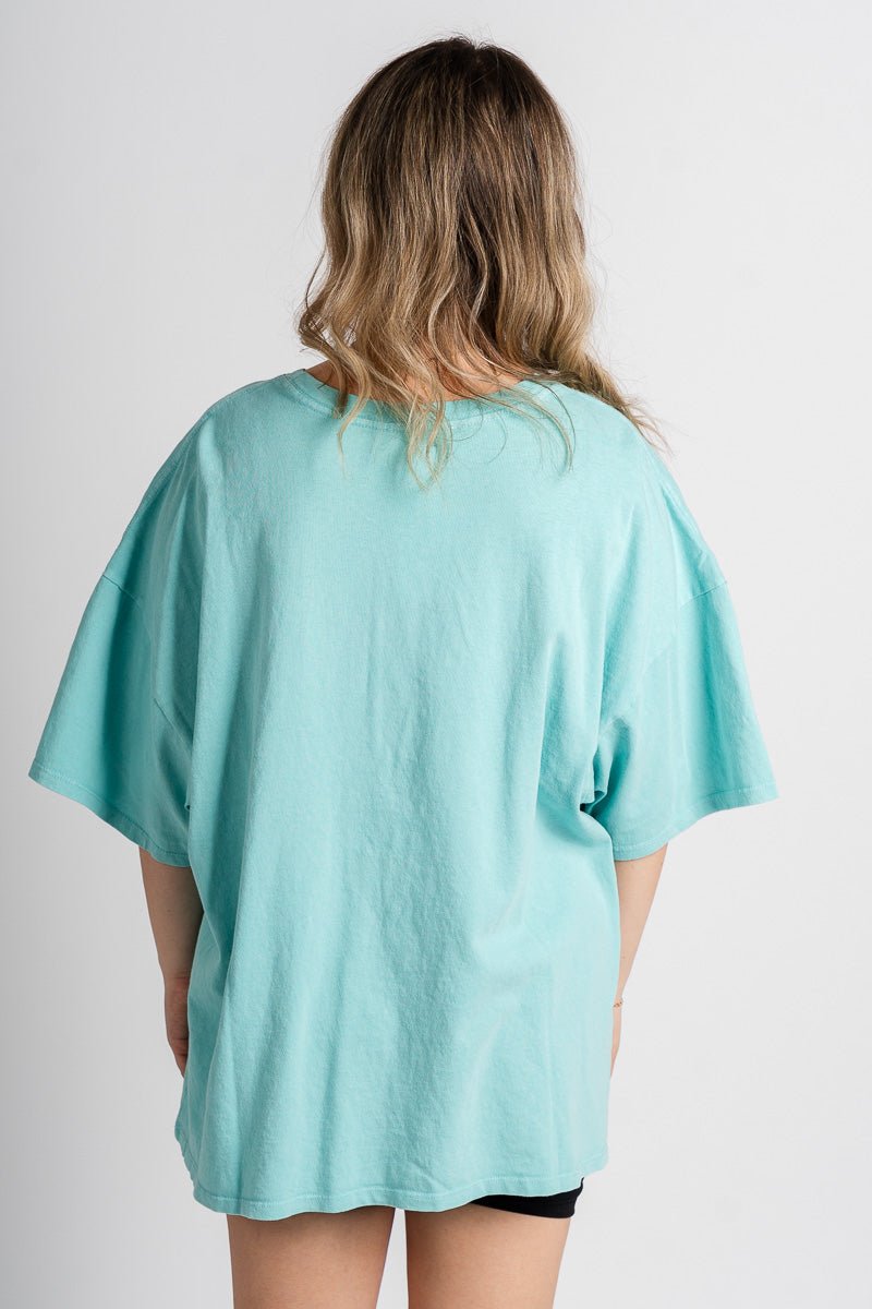 Oversized mineral tee turquoise