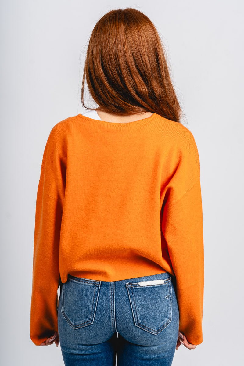 Button sweater cardigan orange