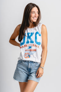 OKC established comfort color tank top white - Trendy OKC Apparel at Lush Fashion Lounge Boutique in Oklahoma City