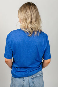 OKC checkered unisex short sleeve t-shirt - Vintage OKC Basketball T-Shirts at Lush Fashion Lounge Boutique in Oklahoma City