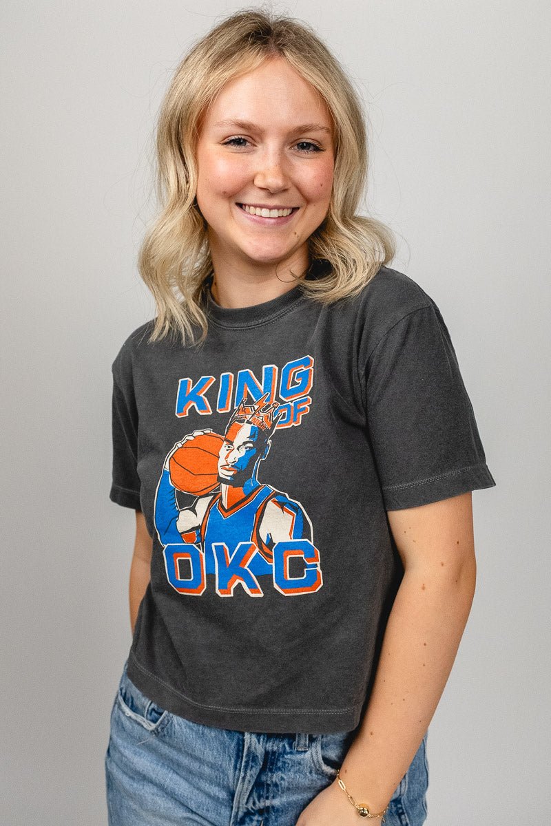 OKC SGA King of OKC crop t-shirt - Trendy Oklahoma City Basketball T-Shirts Lush Fashion Lounge Boutique in Oklahoma City