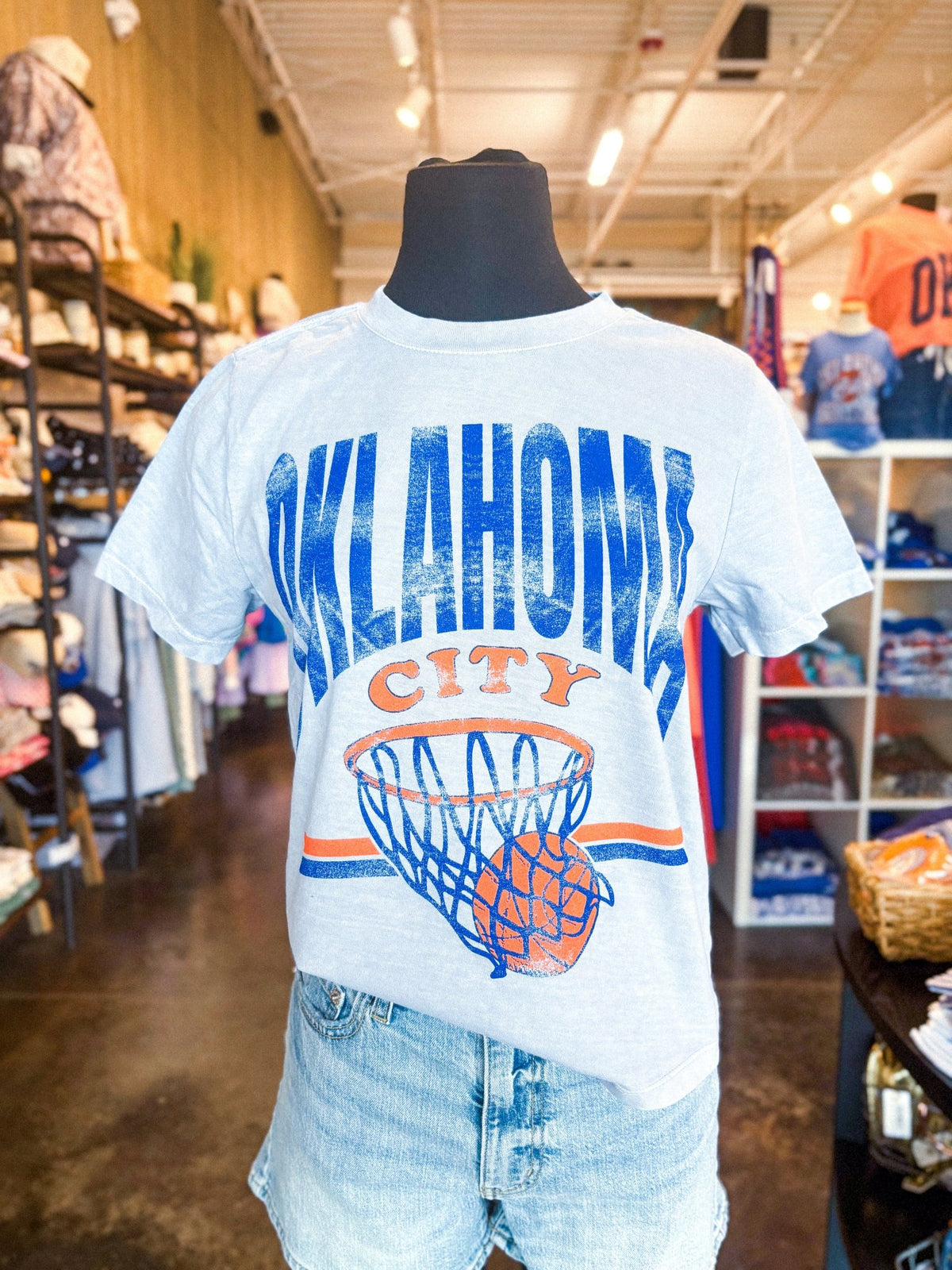 OKC basketball established Ellie tee light blue - Trendy OKC Apparel at Lush Fashion Lounge Boutique in Oklahoma City
