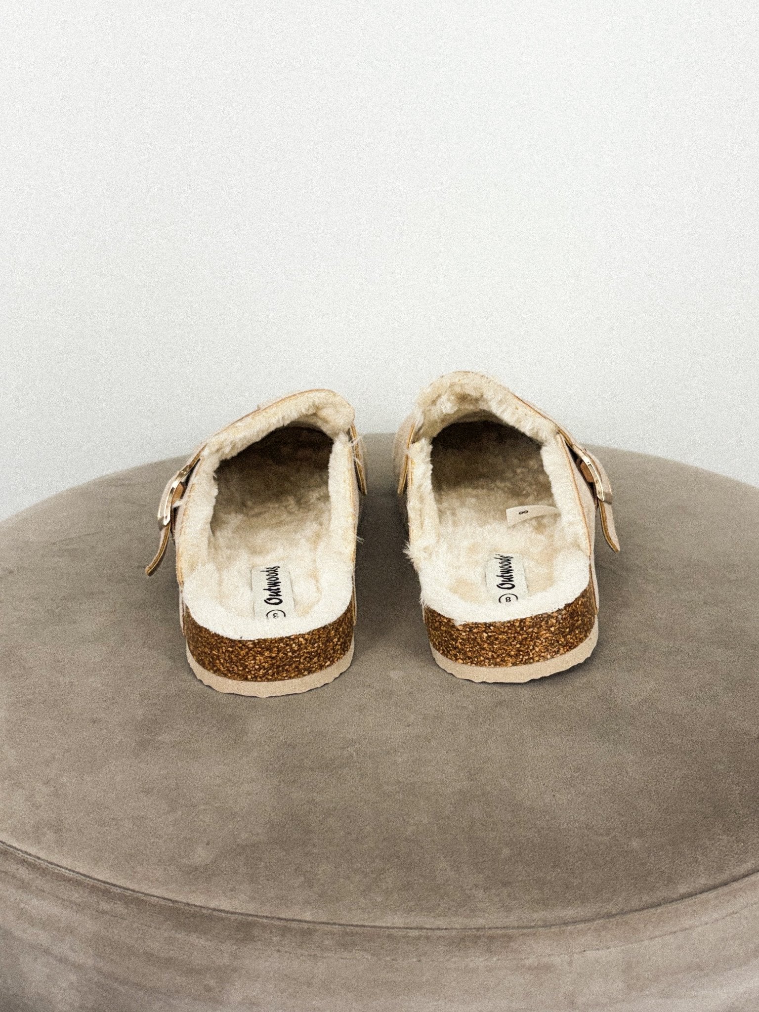 Cozy fur lined mule sand Stylish Shoes - Womens Fashion Shoes at Lush Fashion Lounge Boutique in Oklahoma City