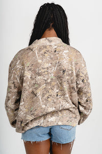 OSU OSU Cowboys helmet fade mock neck sweatshirt camo Sweatshirt | Lush Fashion Lounge Trendy Oklahoma State Cowboys Apparel & Cute Gameday T-Shirts