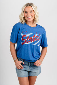 USA bars unisex crew neck t-shirt royal - Cute T-shirt - Fun American Summer Outfits at Lush Fashion Lounge Boutique in Oklahoma City