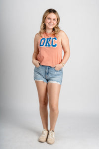 OKC block racerback tank top - Trendy OKC Thunder T-Shirts at Lush Fashion Lounge Boutique in Oklahoma City