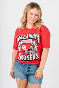 OU OU Sooners 7 time champion unisex t-shirt red T-shirt | Lush Fashion Lounge Trendy Oklahoma University Sooners Apparel & Cute Gameday T-Shirts