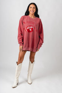 OU OU Sooners 1890 football oversized sweatshirt crimson Sweatshirt | Lush Fashion Lounge Trendy Oklahoma University Sooners Apparel & Cute Gameday T-Shirts