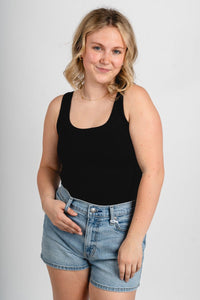 Scoop neck bodysuit black - Affordable Bodysuit - Boutique Bodysuits at Lush Fashion Lounge Boutique in Oklahoma City
