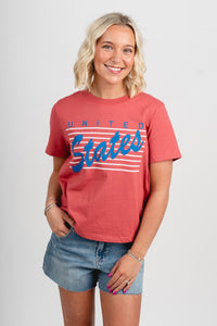 USA bars crop t-shirt red - Cute T-shirt - Fun American Summer Outfits at Lush Fashion Lounge Boutique in Oklahoma City