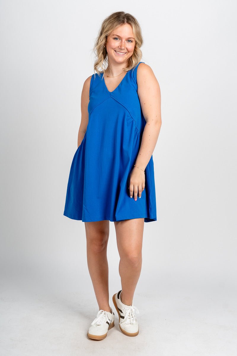 Sleeveless babydoll dress Blue Blue / Small