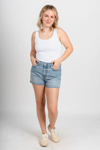 Scoop neck bodysuit off white - Trendy Bodysuit - Fashion Bodysuits at Lush Fashion Lounge Boutique in Oklahoma City