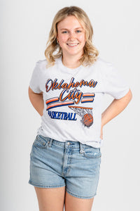 Oklahoma City basketball script swish unisex t-shirt - Trendy Oklahoma City Basketball T-Shirts Lush Fashion Lounge Boutique in Oklahoma City