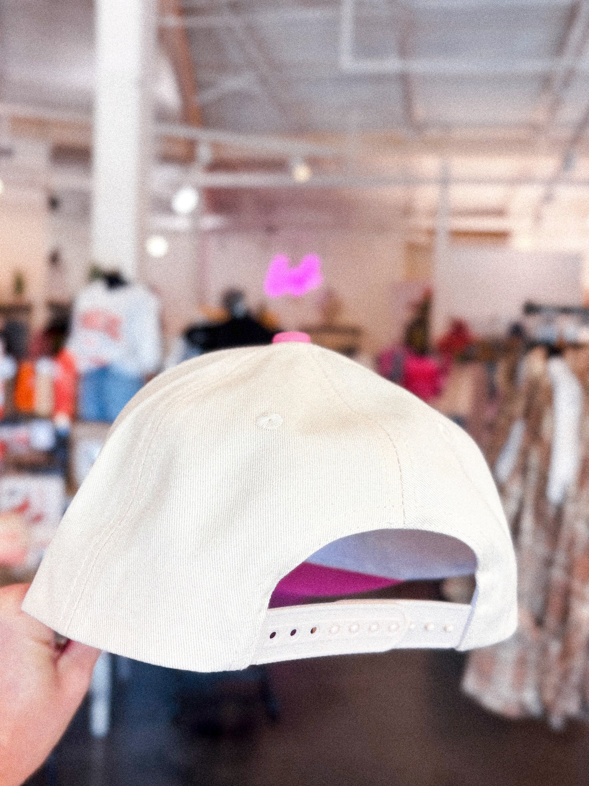 Plus 1 ladies golf hat pink/cream/green