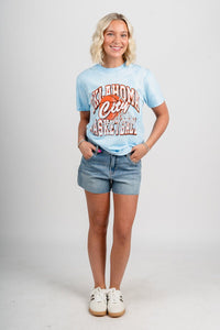 OKC basketball swish ball tie dye t-shirt fiji blue - Trendy OKC Thunder T-Shirts at Lush Fashion Lounge Boutique in Oklahoma City