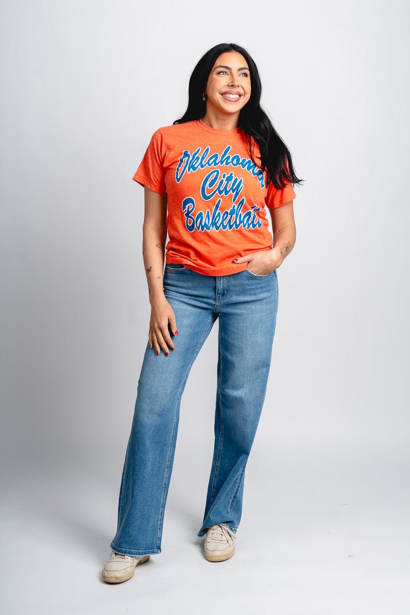 OKC basketball script unisex t-shirt orange - Oklahoma City inspired graphic t-shirts at Lush Fashion Lounge Boutique in Oklahoma City
