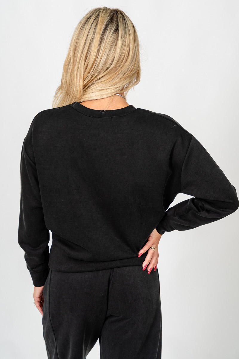 Techno twist long sleeve top black