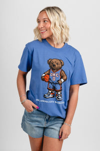 OKC basketball teddy bear unisex t-shirt royal - Comfortable T-shirt - Boutique Mommy and Me Styles at Lush Fashion Lounge in Oklahoma