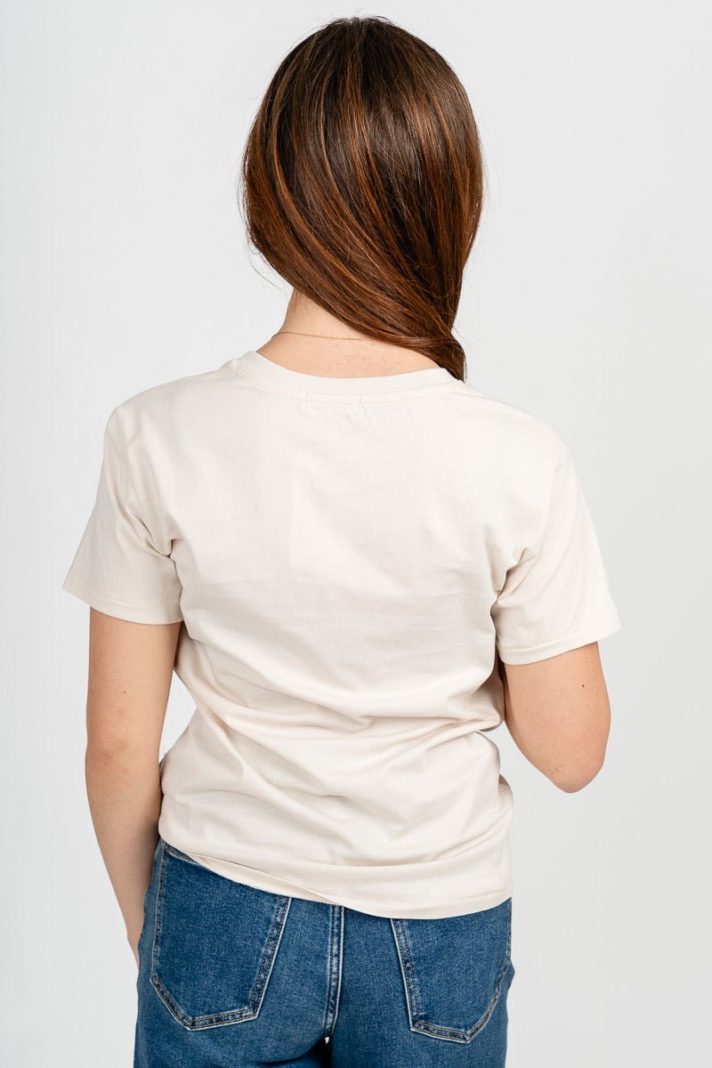 Cotton jersey t-shirt stone