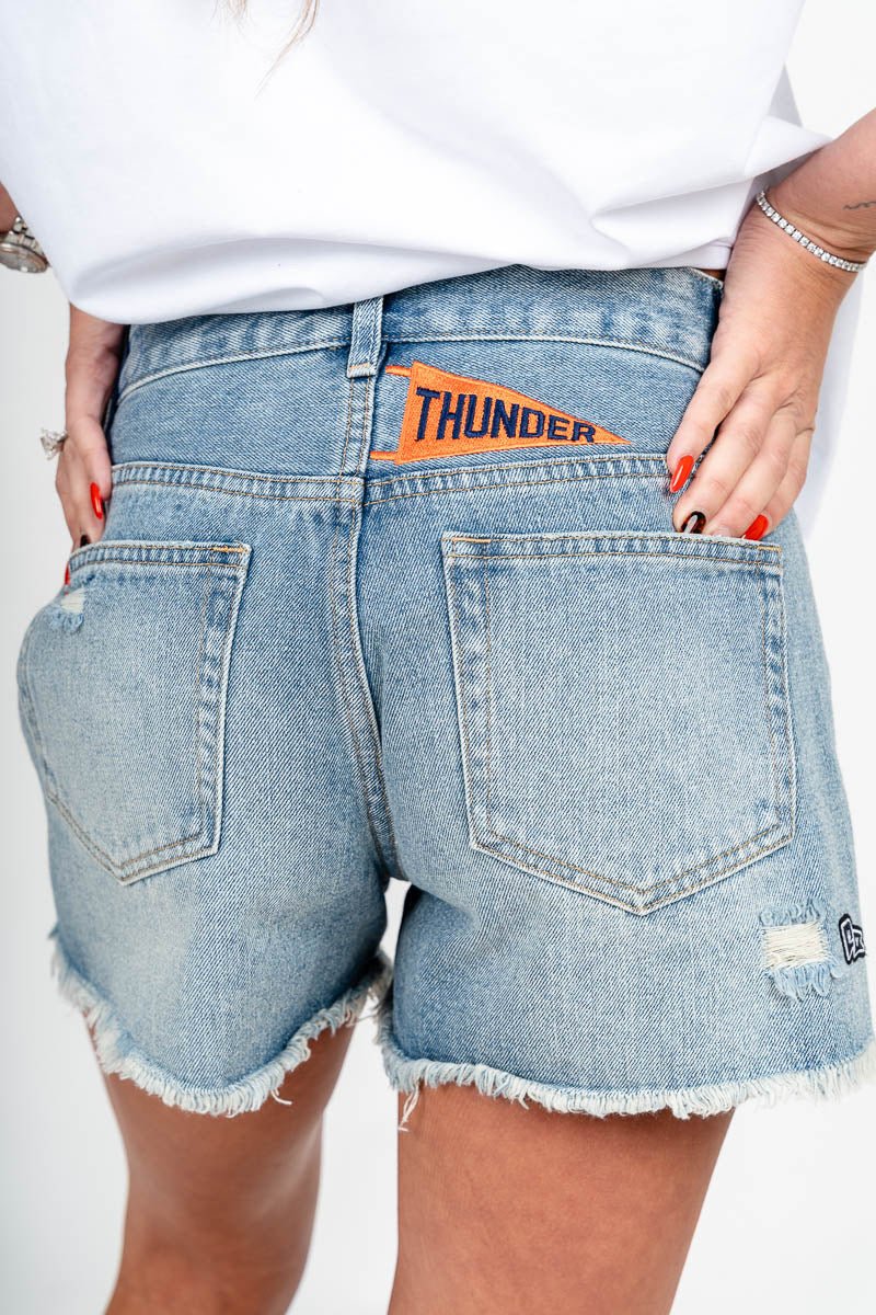 Oklahoma City Thunder denim shorts medium wash