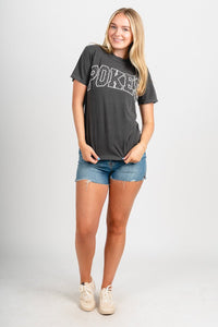 OSU OSU Cowboys polka dot puff t-shirt pepper T-shirt | Lush Fashion Lounge Trendy Oklahoma State Cowboys Apparel & Cute Gameday T-Shirts