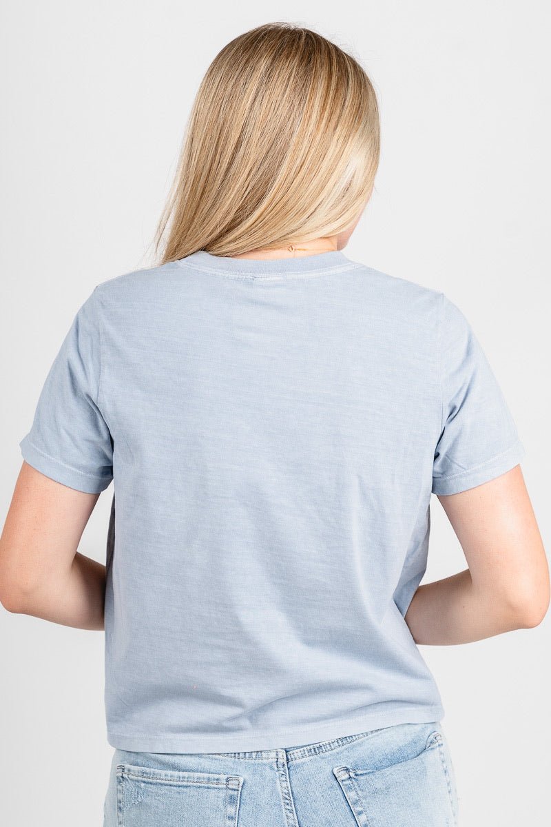 OKC basketball established Ellie tee light blue - Vintage OKC Basketball T-Shirts at Lush Fashion Lounge Boutique in Oklahoma City