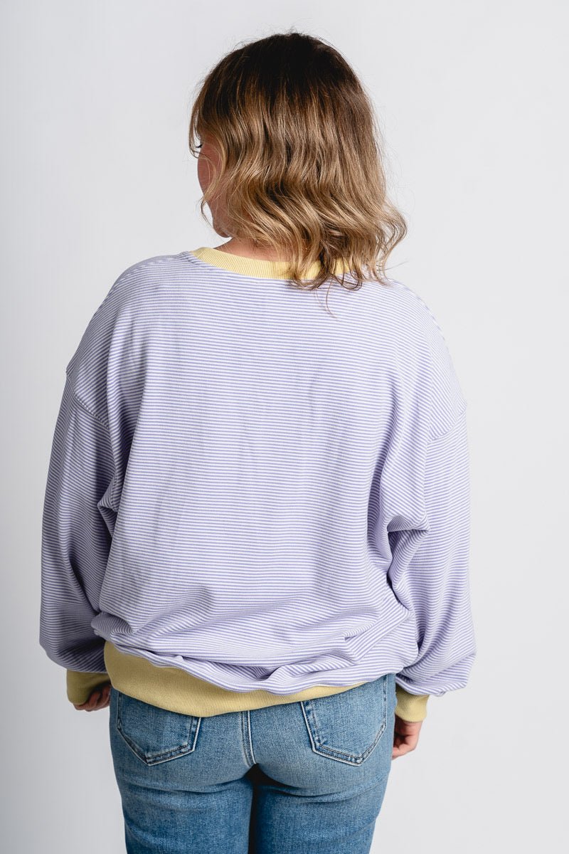 Striped sweatshirt lavender