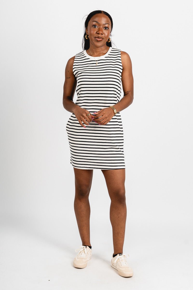 Striped tank dress Black/white Black/white / Medium Striped tank dress Black/white Black/white / Medium