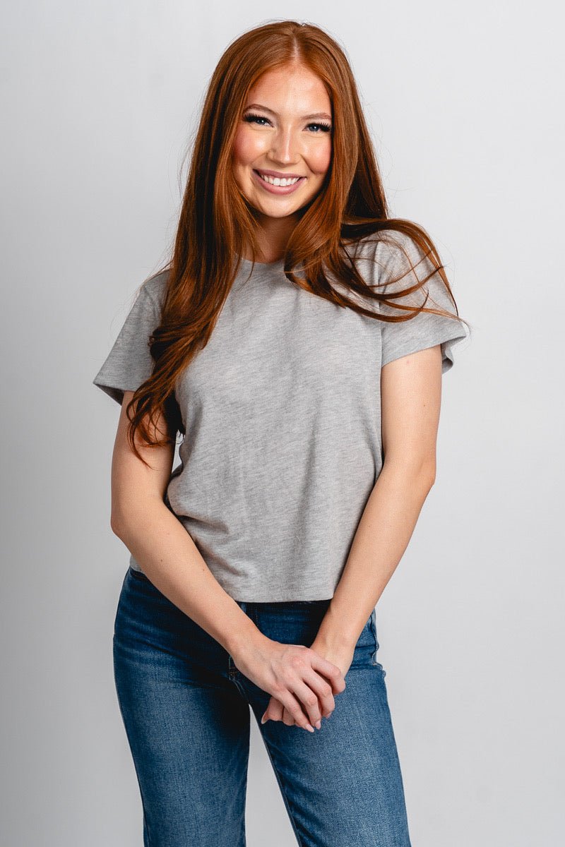 Z Supply tourist tee heather grey - Z Supply T-shirt - Z Supply Apparel at Lush Fashion Lounge Trendy Boutique Oklahoma City