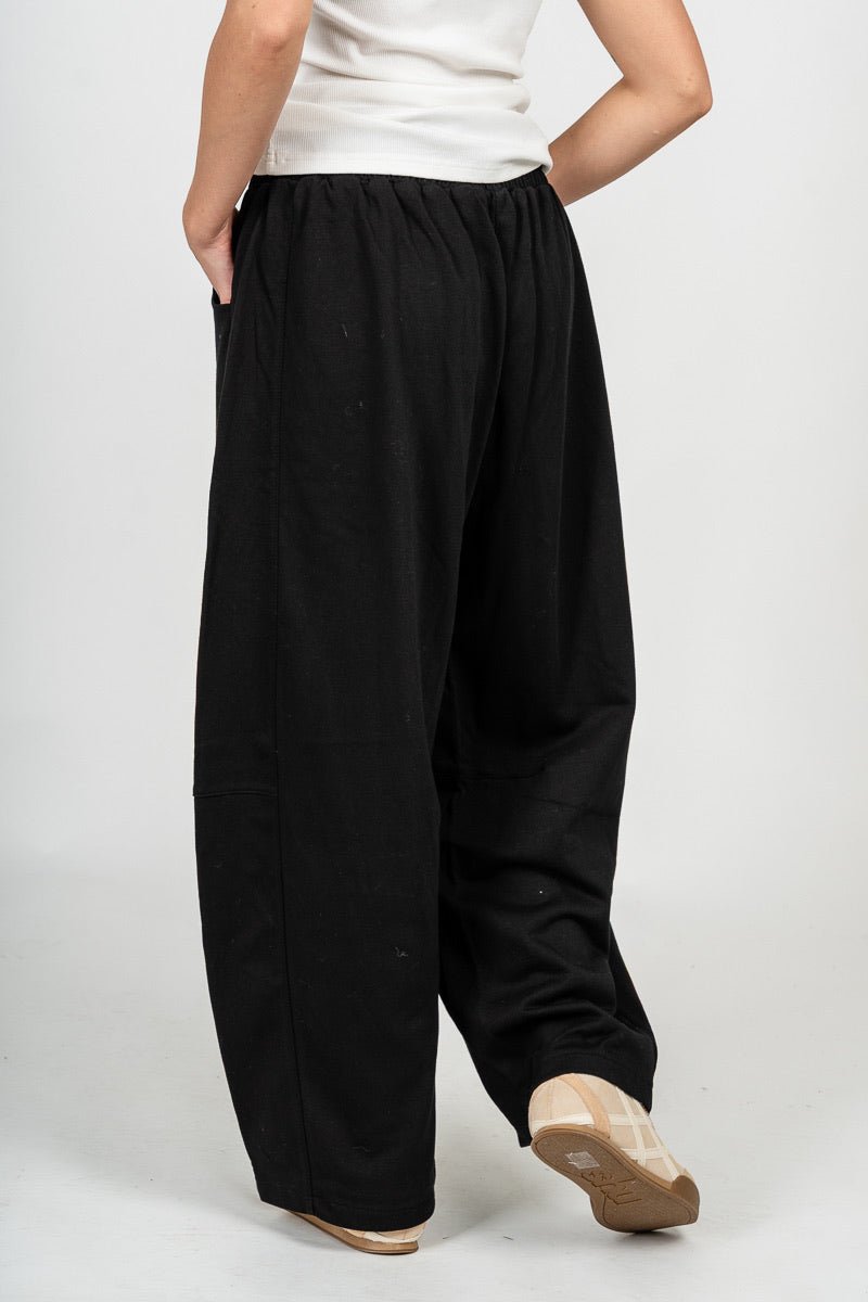 Barrel leg sweatpants black - Adorable sweatpants - Stylish Comfortable Outfits at Lush Fashion Lounge Boutique in OKC
