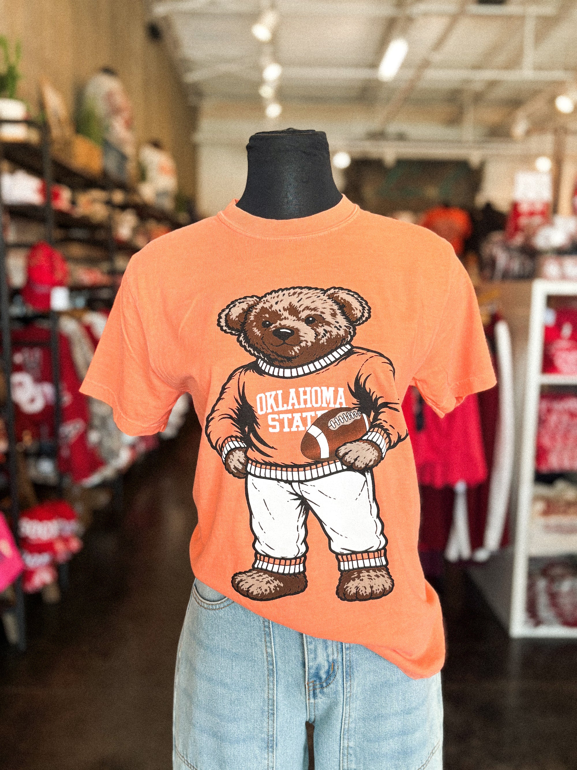 Oklahoma State teddy bear short sleeve t-shirt orange
