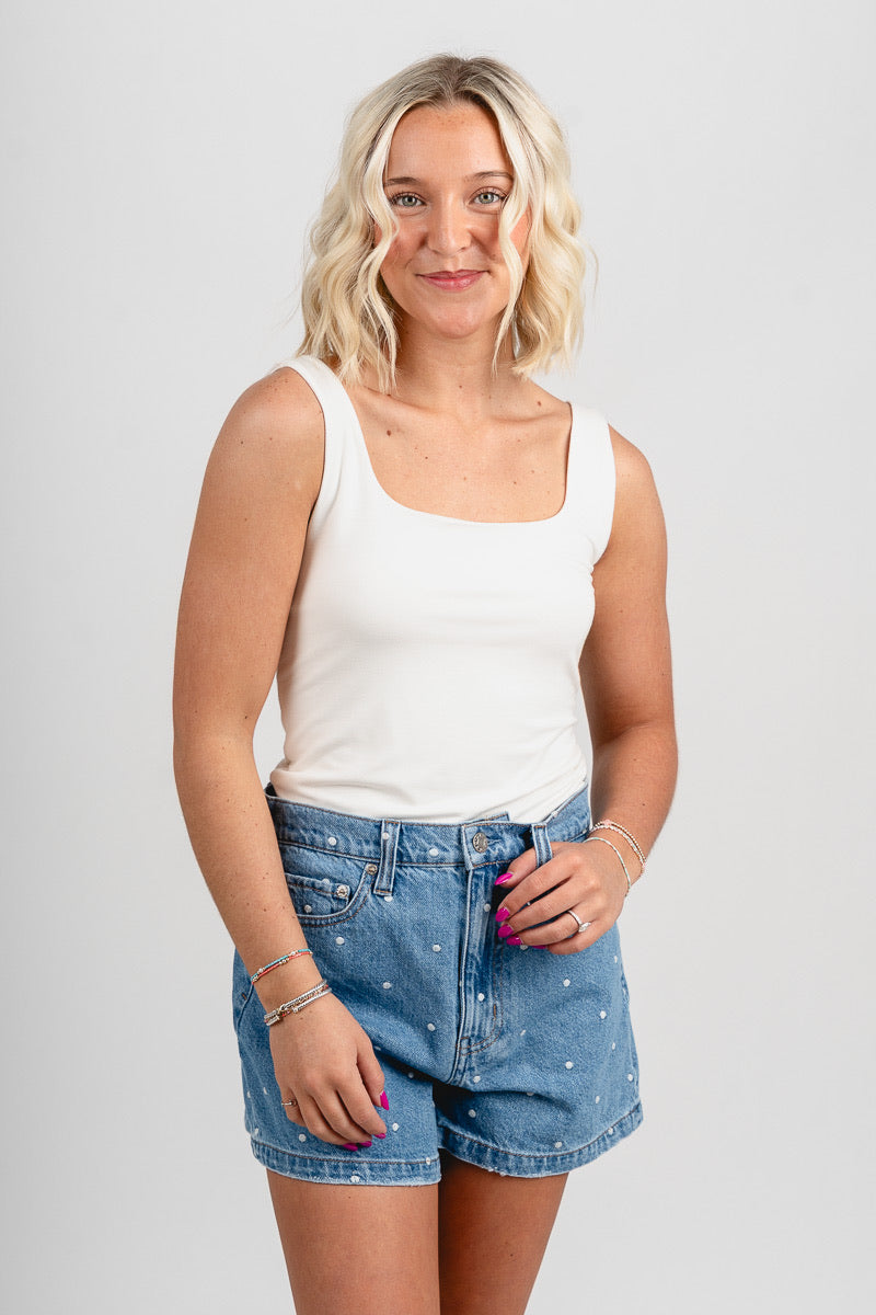 Daze high rise polka dot shorts full circle