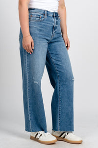 Daze pleaser high rise wide ankle jeans wide awake | Lush Fashion Lounge: boutique women's jeans, fashion jeans for women, affordable fashion jeans, cute boutique jeans