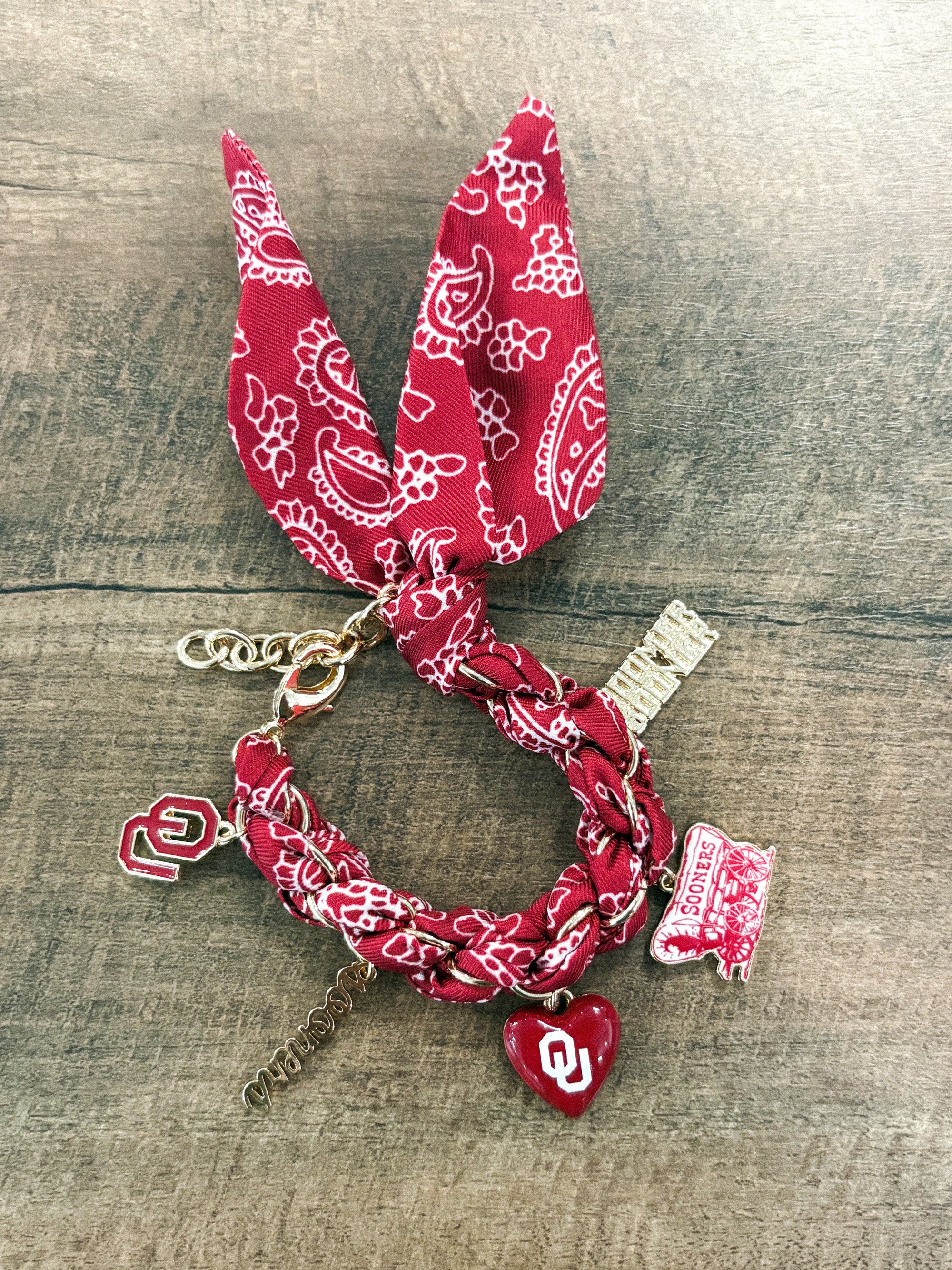 OU Sooners bandana charm bracelet