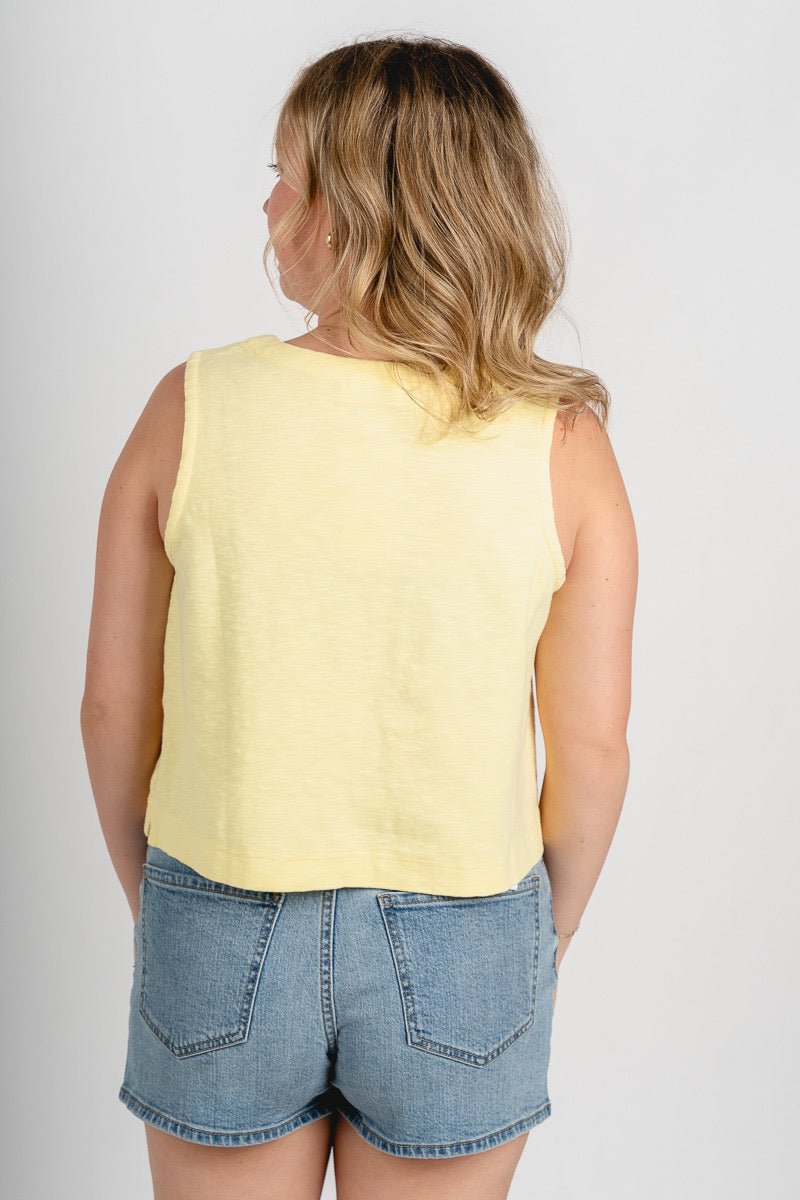 Boxy crop tank top pale yellow