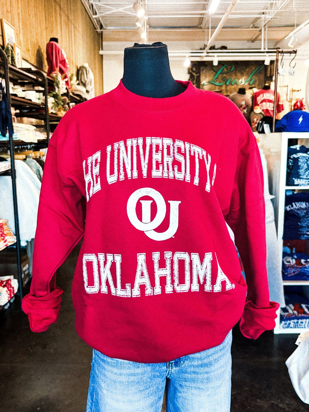 OU OU Sooners vintage sport sweatshirt crimson Sweatshirt | Lush Fashion Lounge Trendy Oklahoma University Sooners Apparel & Cute Gameday T-Shirts