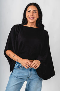 Asymmetrical lightweight sweater black – Boutique Sweaters | Fashionable Sweaters at Lush Fashion Lounge Boutique in Oklahoma City