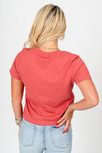 OU OU Sooners teddy bear crop t-shirt crimson T-shirt | Lush Fashion Lounge Trendy Oklahoma University Sooners Apparel & Cute Gameday T-Shirts