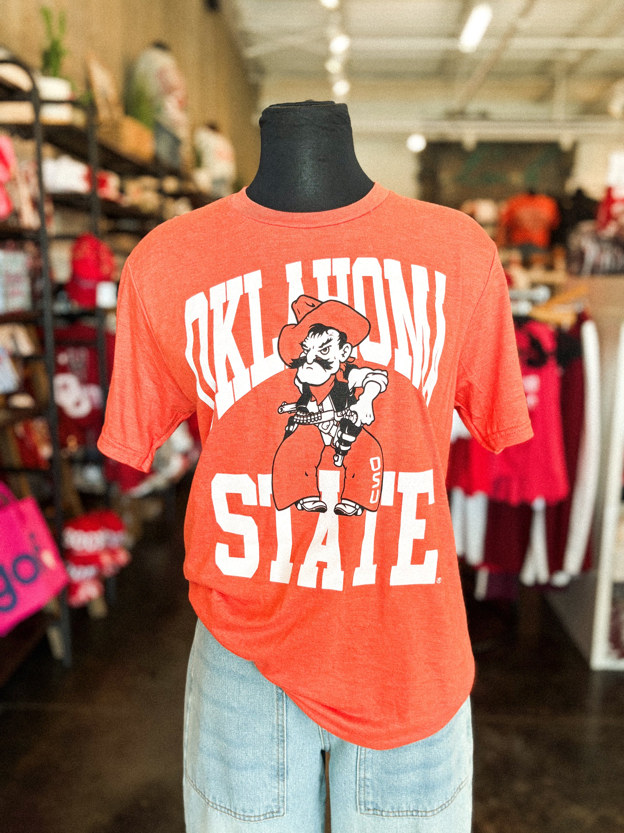 OSU Pistol Pete center logo unisex short sleeve t-shirt orange