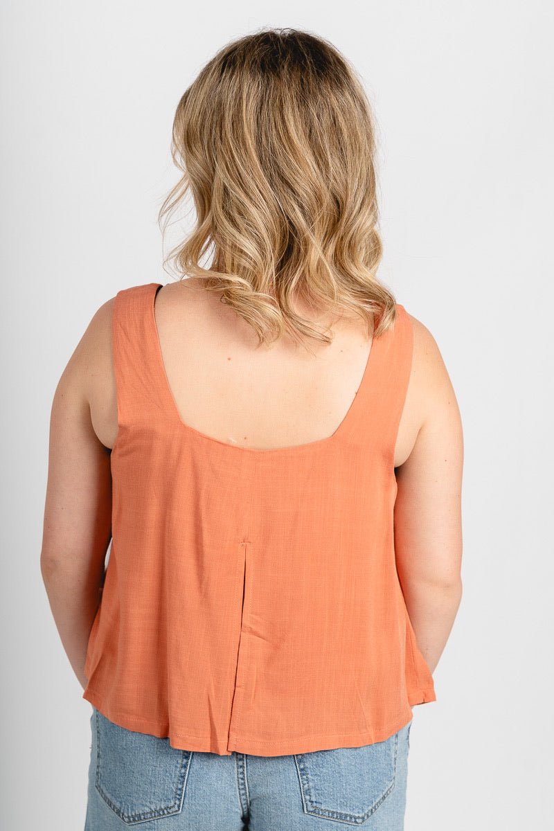 Flowy crop tank top apricot
