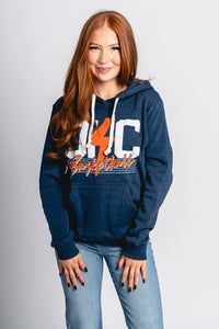 OKC basketball bolt lines hoodie navy - Comfortable Sweatshirt - Boutique Mommy and Me Styles at Lush Fashion Lounge in Oklahoma