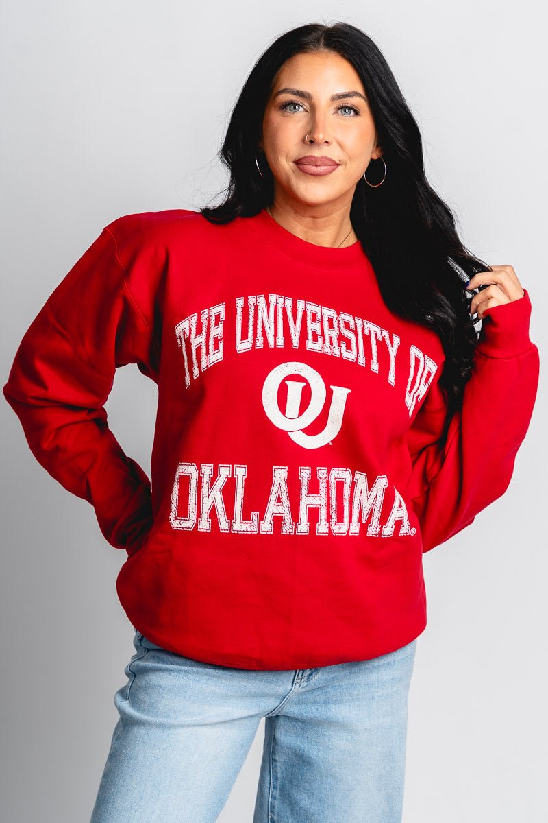 OU OU Sooners vintage sport sweatshirt crimson Sweatshirt | Lush Fashion Lounge Trendy Oklahoma University Sooners Apparel & Cute Gameday T-Shirts