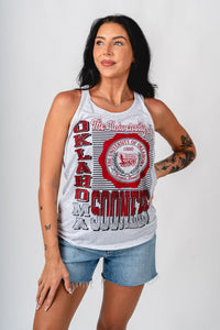 OU OU Sooners crest lines tank top ash tank top | Lush Fashion Lounge Trendy Oklahoma University Sooners Apparel & Cute Gameday T-Shirts