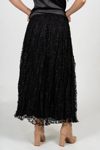 Lace midi skirt black | Lush Fashion Lounge: boutique fashion skirts, affordable boutique skirts, cute affordable skirts