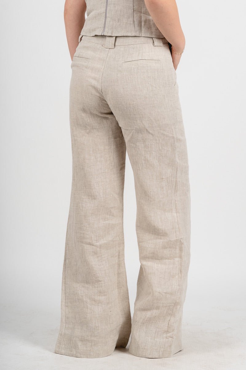 Reba linen pants melange | Lush Fashion Lounge: women's boutique pants, boutique women's pants, affordable boutique pants, women's fashion pants