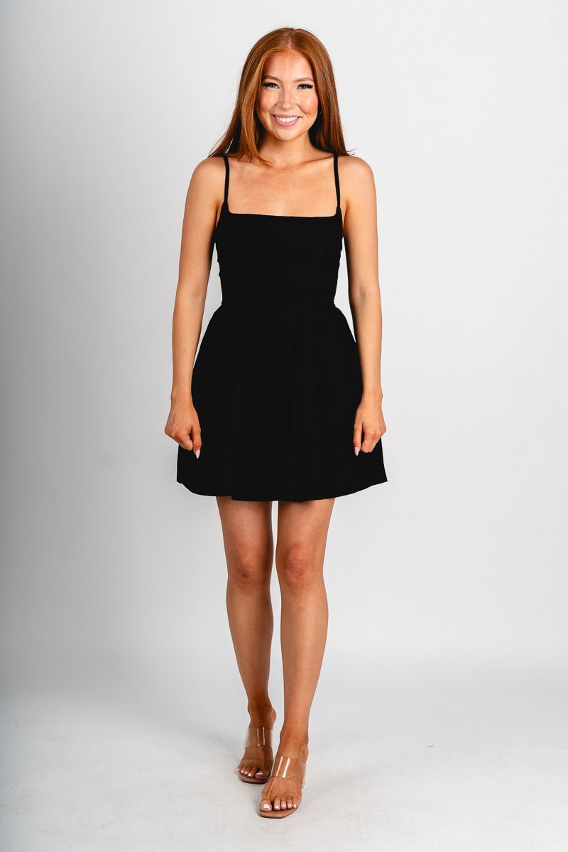 Fit and flare mini dress black Stylish dress - Womens Fashion Dresses at Lush Fashion Lounge Boutique in Oklahoma City