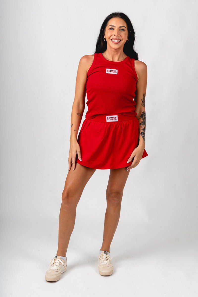 OU Boomer Sooner Alli ribbed tank top crimson tank top | Lush Fashion Lounge Trendy Oklahoma University Sooners Apparel & Cute Gameday T-Shirts