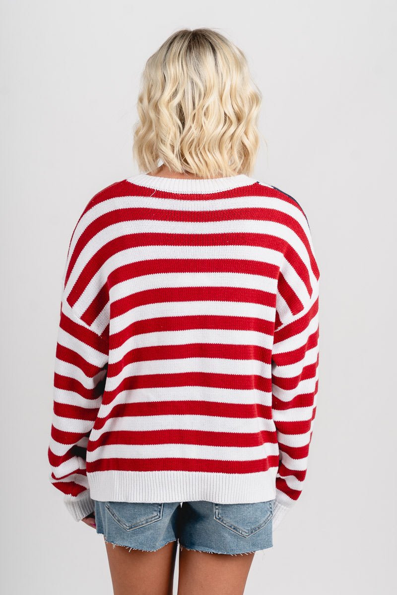 American flag sweater red/white/navy