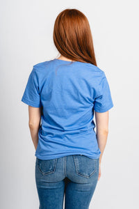 OKC basketball swoosh unisex t-shirt blue - Vintage OKC Basketball T-Shirts at Lush Fashion Lounge Boutique in Oklahoma City